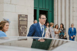 Llegada del novio, fotógrafo de boda en Valladolid